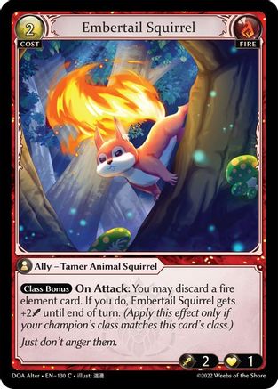Embertail Squirrel (130) [Dawn of Ashes Alter Edition] Foil Grand Archive Single Weebs of the Shore