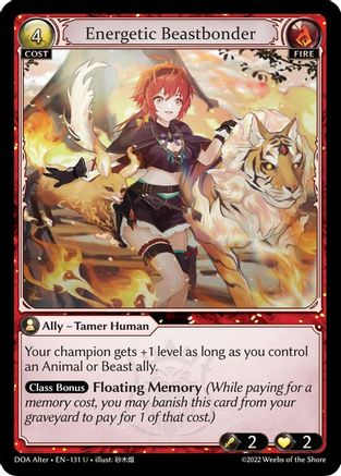Energetic Beastbonder (131) [Dawn of Ashes Alter Edition] Grand Archive Single Weebs of the Shore