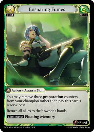 Ensnaring Fumes (210) [Dawn of Ashes Alter Edition] Grand Archive Single Weebs of the Shore