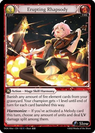 Erupting Rhapsody (132) [Dawn of Ashes Alter Edition] Foil Grand Archive Single Weebs of the Shore