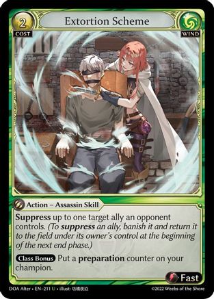 Extortion Scheme (211) [Dawn of Ashes Alter Edition] Grand Archive Single Weebs of the Shore