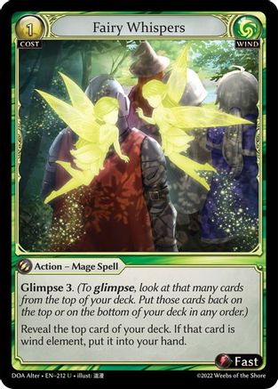 Fairy Whispers (212) [Dawn of Ashes Alter Edition] Grand Archive Single Weebs of the Shore