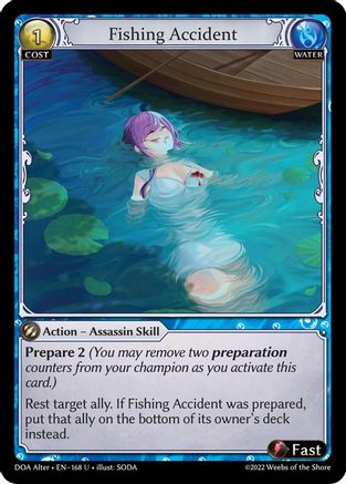 Fishing Accident (168) [Dawn of Ashes Alter Edition] Foil Grand Archive Single Weebs of the Shore