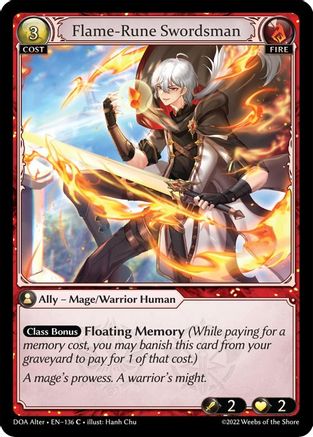 Flame-Rune Swordsman (136) [Dawn of Ashes Alter Edition] Foil Grand Archive Single Weebs of the Shore