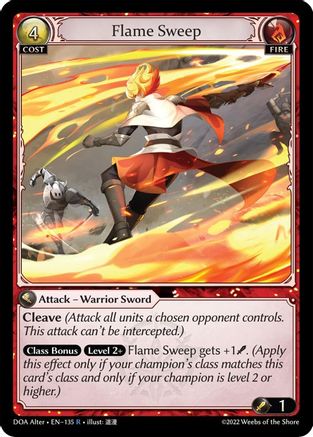Flame Sweep (135) [Dawn of Ashes Alter Edition] Grand Archive Single Weebs of the Shore