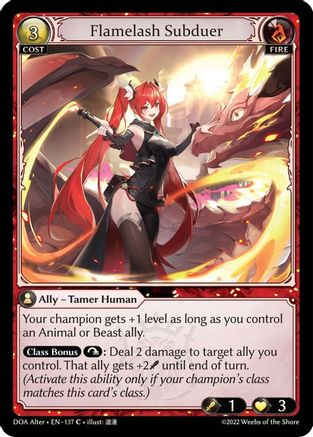 Flamelash Subduer (137) [Dawn of Ashes Alter Edition] Grand Archive Single Weebs of the Shore