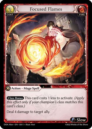 Focused Flames (138) [Dawn of Ashes Alter Edition] Grand Archive Single Weebs of the Shore