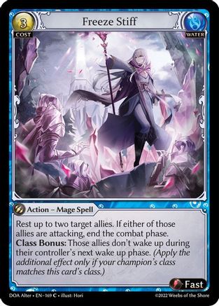 Freeze Stiff (169) [Dawn of Ashes Alter Edition] Grand Archive Single Weebs of the Shore