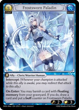 Frostsworn Paladin (278) [Dawn of Ashes Alter Edition] Foil Grand Archive Single Weebs of the Shore