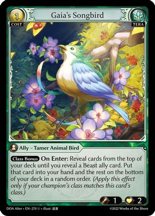 Gaia's Songbird (270) [Dawn of Ashes Alter Edition] Grand Archive Single Weebs of the Shore