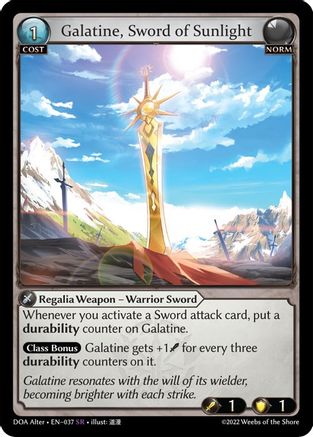 Galatine, Sword of Sunlight (037) [Dawn of Ashes Alter Edition] Grand Archive Single Weebs of the Shore