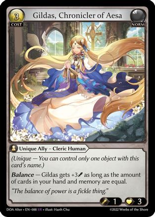 Gildas, Chronicler of Aesa (088) [Dawn of Ashes Alter Edition] Grand Archive Single Weebs of the Shore