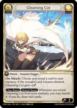 Gleaming Cut (260) [Dawn of Ashes Alter Edition] Grand Archive Single Weebs of the Shore