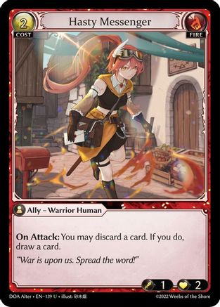 Hasty Messenger (139) [Dawn of Ashes Alter Edition] Foil Grand Archive Single Weebs of the Shore