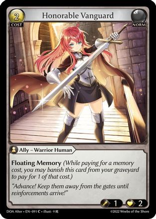 Honorable Vanguard (091) [Dawn of Ashes Alter Edition] Foil Grand Archive Single Weebs of the Shore