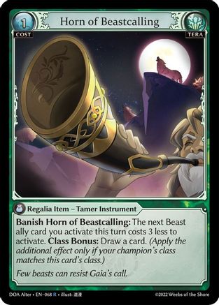 Horn of Beastcalling (068) [Dawn of Ashes Alter Edition] Foil Grand Archive Single Weebs of the Shore