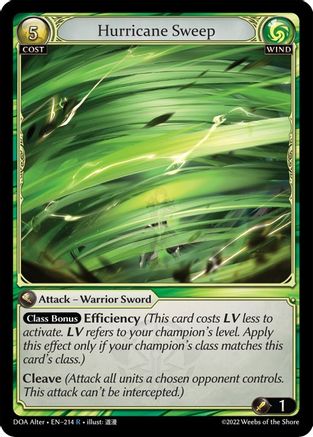 Hurricane Sweep (214) [Dawn of Ashes Alter Edition] Foil Grand Archive Single Weebs of the Shore