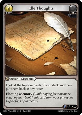 Idle Thoughts (092) [Dawn of Ashes Alter Edition] Grand Archive Single Weebs of the Shore