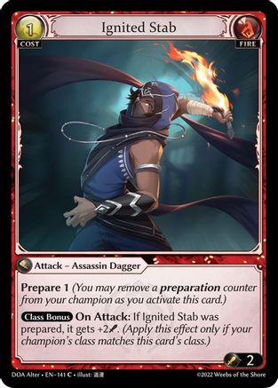 Ignited Stab (141) [Dawn of Ashes Alter Edition] Foil Grand Archive Single Weebs of the Shore