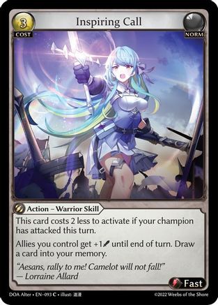 Inspiring Call (093) [Dawn of Ashes Alter Edition] Foil Grand Archive Single Weebs of the Shore