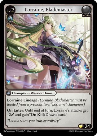 Lorraine, Blademaster (005) [Dawn of Ashes Alter Edition] Grand Archive Single Weebs of the Shore