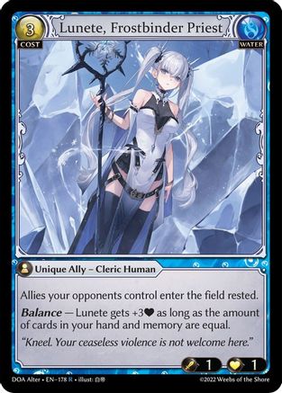 Lunete, Frostbinder Priest (178) [Dawn of Ashes Alter Edition] Foil Grand Archive Single Weebs of the Shore