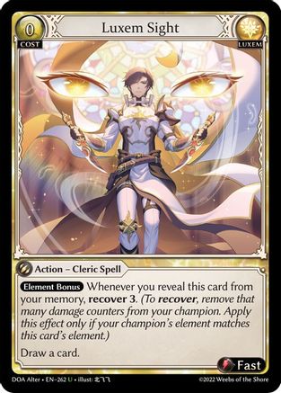 Luxem Sight (262) [Dawn of Ashes Alter Edition] Foil Grand Archive Single Weebs of the Shore