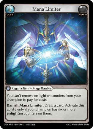 Mana Limiter (041) [Dawn of Ashes Alter Edition] Grand Archive Single Weebs of the Shore