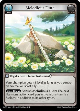 Melodious Flute (043) [Dawn of Ashes Alter Edition] Foil Grand Archive Single Weebs of the Shore