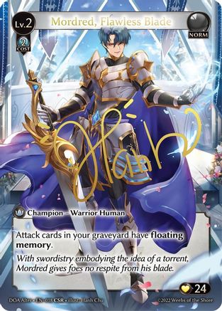 Mordred, Flawless Blade (CSR) (018) [Dawn of Ashes Alter Edition] Foil Grand Archive Single Weebs of the Shore