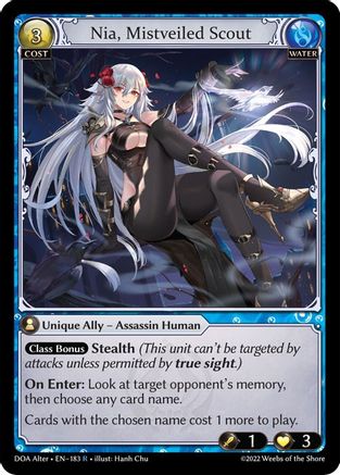 Nia, Mistveiled Scout (183) [Dawn of Ashes Alter Edition] Foil Grand Archive Single Weebs of the Shore