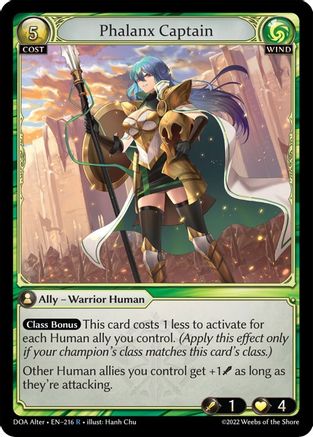 Phalanx Captain (216) [Dawn of Ashes Alter Edition] Grand Archive Single Weebs of the Shore