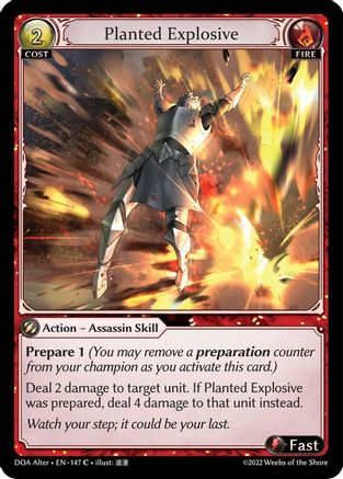 Planted Explosive (147) [Dawn of Ashes Alter Edition] Grand Archive Single Weebs of the Shore