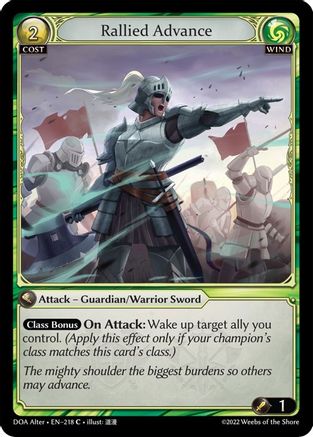 Rallied Advance (218) [Dawn of Ashes Alter Edition] Foil Grand Archive Single Weebs of the Shore