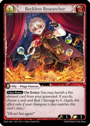 Reckless Researcher (150) [Dawn of Ashes Alter Edition] Foil Grand Archive Single Weebs of the Shore