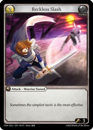 Reckless Slash (105) [Dawn of Ashes Alter Edition] Foil Grand Archive Single Weebs of the Shore