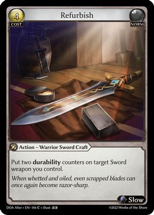 Refurbish (106) [Dawn of Ashes Alter Edition] Grand Archive Single Weebs of the Shore