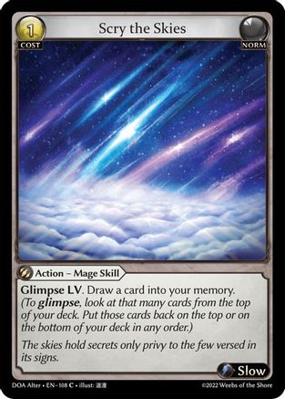 Scry the Skies (108) [Dawn of Ashes Alter Edition] Foil Grand Archive Single Weebs of the Shore