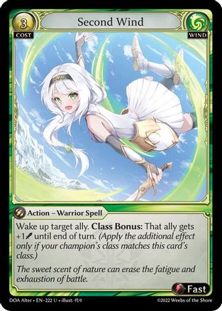 Second Wind (222) [Dawn of Ashes Alter Edition] Foil Grand Archive Single Weebs of the Shore