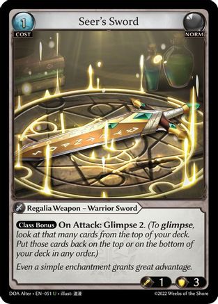 Seer's Sword (051) [Dawn of Ashes Alter Edition] Grand Archive Single Weebs of the Shore