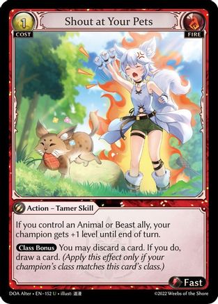 Shout at Your Pets (152) [Dawn of Ashes Alter Edition] Foil Grand Archive Single Weebs of the Shore
