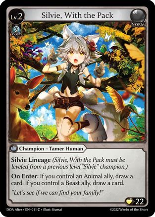 Silvie, With the Pack (011) [Dawn of Ashes Alter Edition] Grand Archive Single Weebs of the Shore