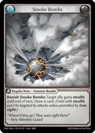 Smoke Bombs (053) [Dawn of Ashes Alter Edition] Grand Archive Single Weebs of the Shore