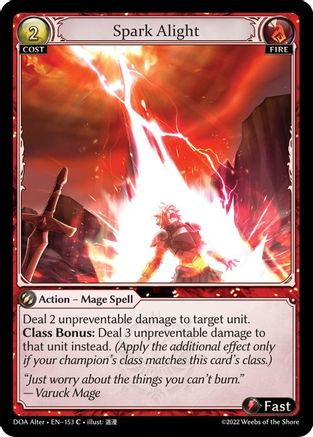 Spark Alight (153) [Dawn of Ashes Alter Edition] Grand Archive Single Weebs of the Shore