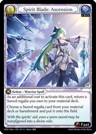 Spirit Blade: Ascension (251) [Dawn of Ashes Alter Edition] Foil Grand Archive Single Weebs of the Shore