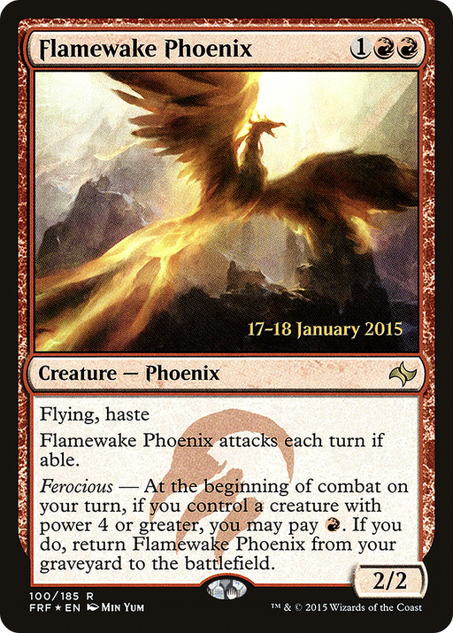 Flamewake Phoenix (FRF) (PRE-100) [Fate Reforged Promos] Foil MTG Single Wizards of the Coast