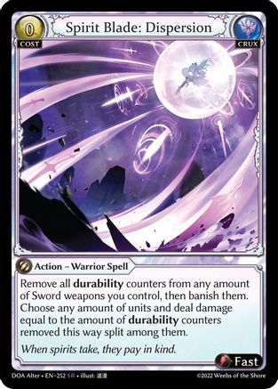 Spirit Blade: Dispersion (252) [Dawn of Ashes Alter Edition] Grand Archive Single Weebs of the Shore