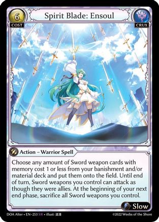 Spirit Blade: Ensoul (253) [Dawn of Ashes Alter Edition] Foil Grand Archive Single Weebs of the Shore