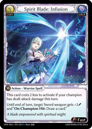 Spirit Blade: Infusion (255) [Dawn of Ashes Alter Edition] Grand Archive Single Weebs of the Shore