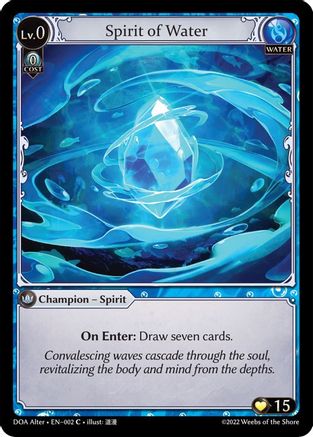 Spirit of Water (002) [Dawn of Ashes Alter Edition] Grand Archive Single Weebs of the Shore
